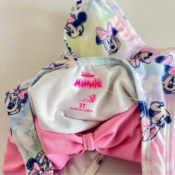 Disney Minnie Baby One Piece Swimsuit Size 2 Toddler Girls Pink Lined UPF 50+ - Picture 8 of 8